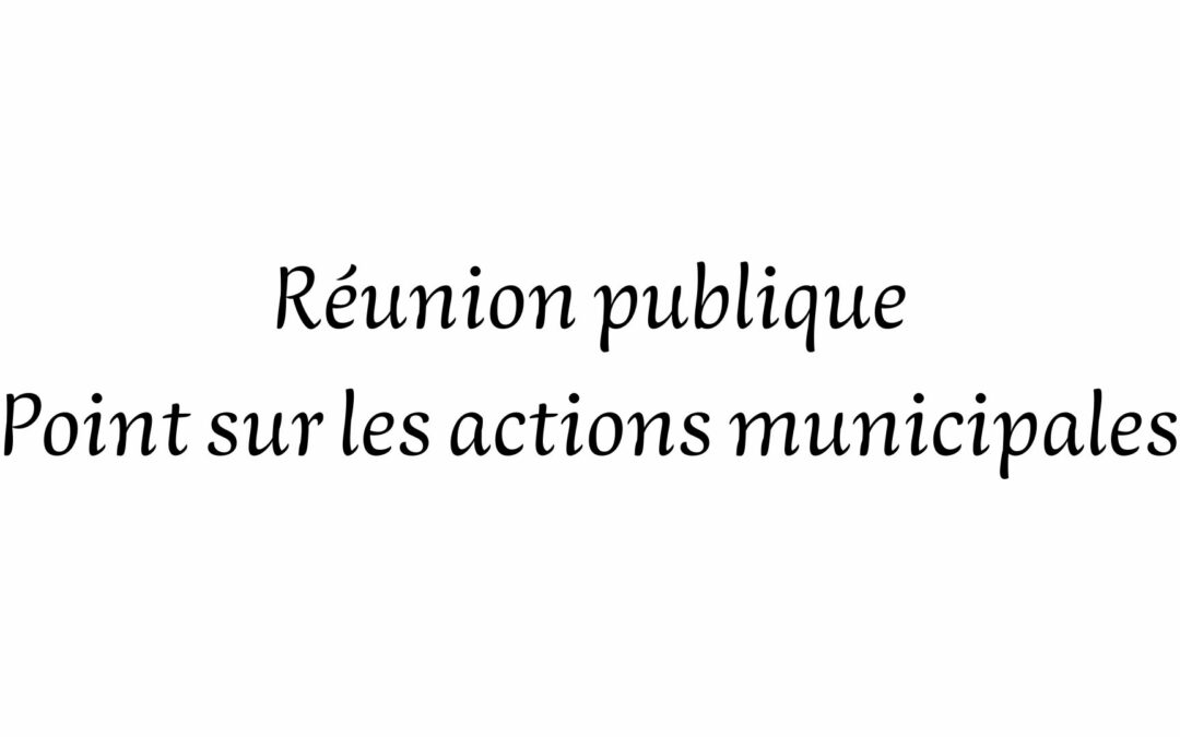 Réunion publique du vendredi 29 août 2025